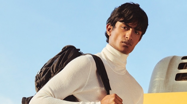 Rishi Robin Inspires in Varied Fall Style for YOOX Sporting Prada, Rishi Robin connects with YOOX for a fall style edit.