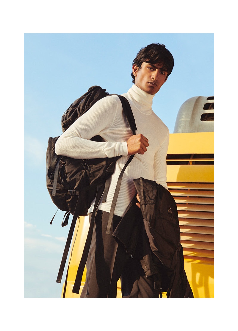 Sporting Prada, Rishi Robin connects with YOOX for a fall style edit.