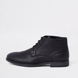 River Island Mens Black lace up chukka boot River Island Mens Black lace up chukka boot