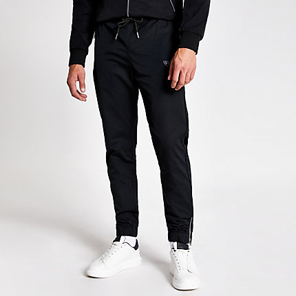 river island black joggers