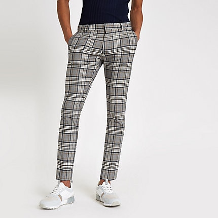 plaid gray pants