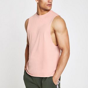 River Island Mens Pink tank vest River Island Mens Pink tank vest