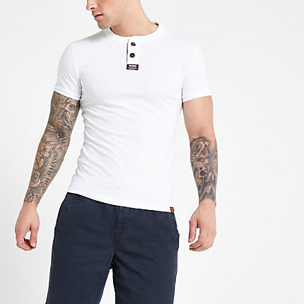 mens grandad collar t shirt