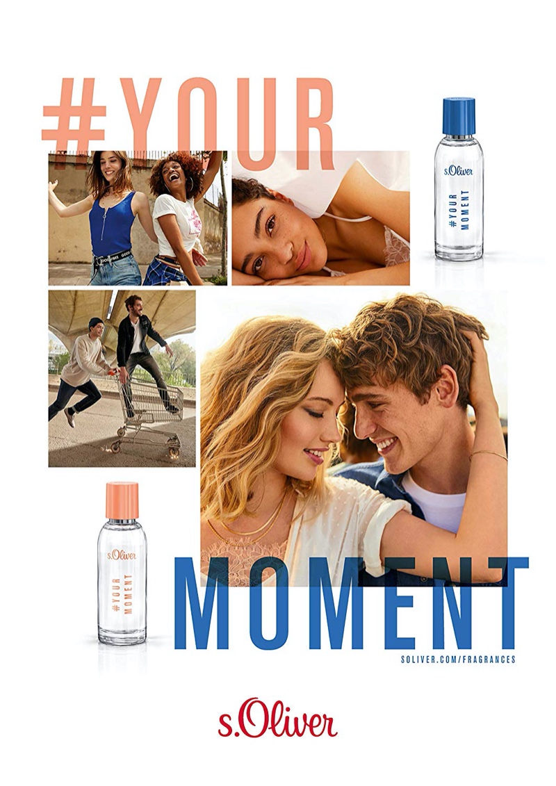 British model Tom Webb and others front s.Oliver's Your Moment fragrance campaign.