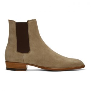 Saint Laurent Beige Suede Wyatt Chelsea Boots Saint Laurent Beige Suede Wyatt Chelsea Boots