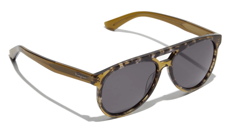 Salvatore Ferragamo Double Bridge Acetate Aviators