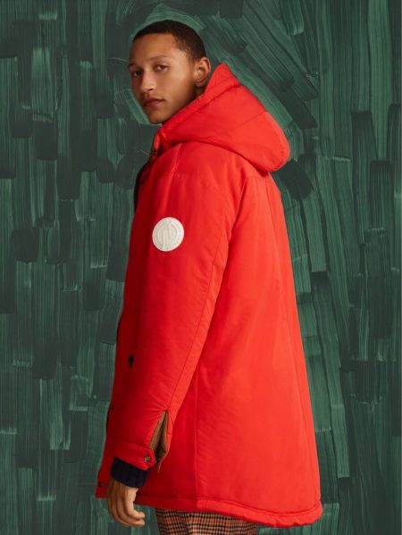 Scotch & Soda makes a case for red with its bold parka for fall.