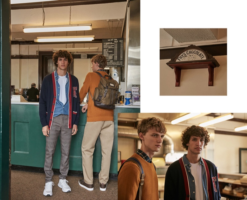 Embracing preppy style, Francisco Henriques and Max Barczak come together for Sfera's fall 2019 campaign.