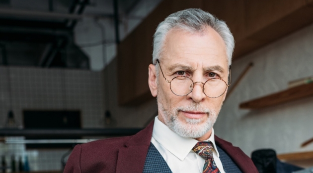 How To Prepare To Date As A Senior Stylish Older Man Tailored Suit Grey Hair Glasses