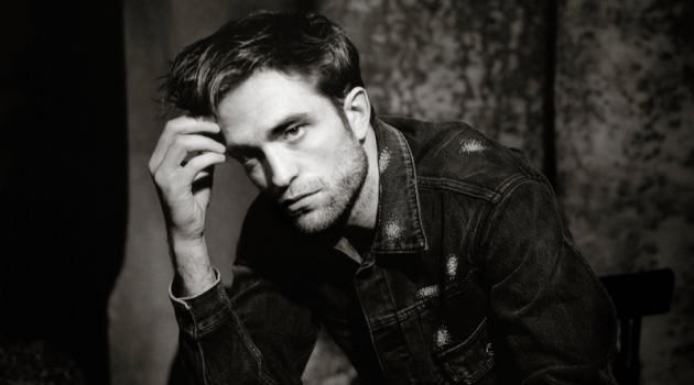 Robert Pattinson sits for a black and white portrait in The Dior Sessions.