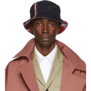 Thom Browne Navy Funmix Bucket Hat Thom Browne Navy Funmix Bucket Hat