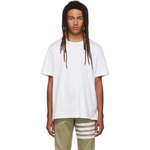 Thom Browne White Side Slit Relaxed Fit T-Shirt Thom Browne White Side Slit Relaxed Fit T-Shirt