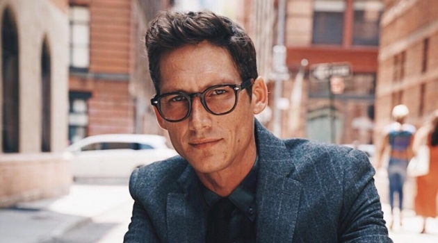 Roch Barbot Dresses Smart in Todd Snyder Fall '19 Menswear Donning glasses, Roch Barbot wears a Todd Snyder wool chalk stripe Sutton suit $786 in charcoal.