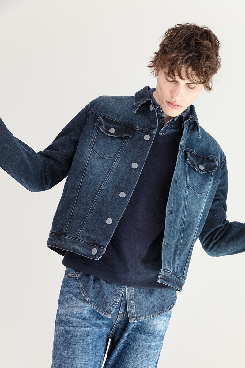 Making a case for double denim style, Philip Lunin wears Two Men. » Two Men Pays Nod to New York Style for Fall '19 Collection Making a case for double denim style, Philip Lunin wears Two Men.