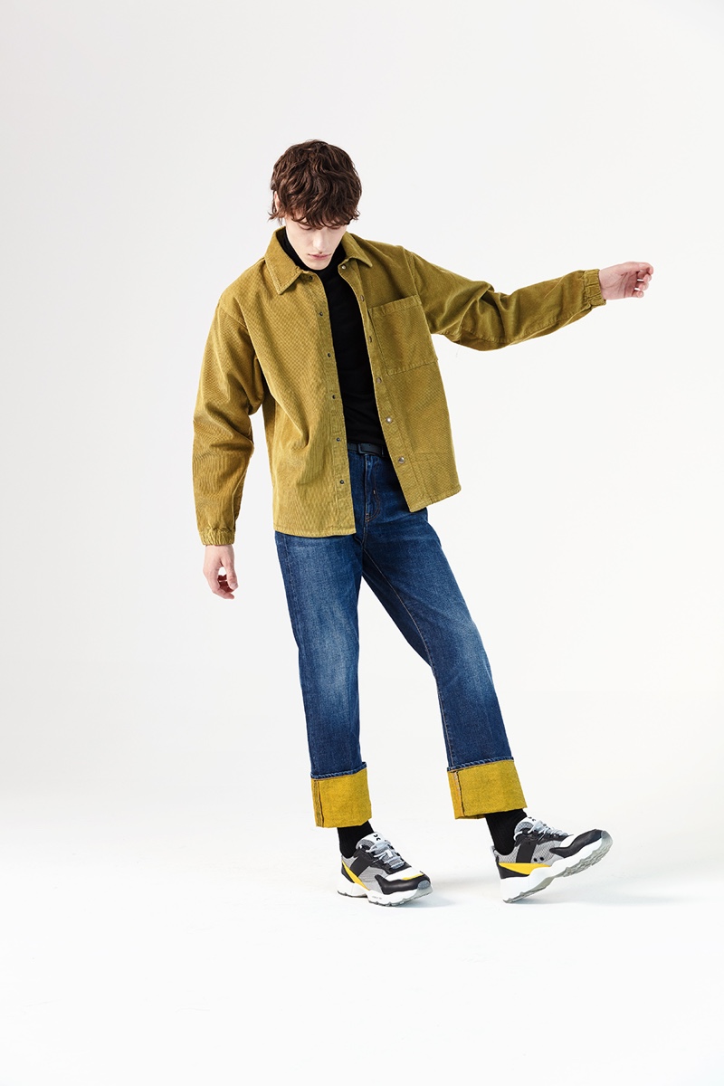 Workwear-inspired references live on as Philip Lunin sports a look from Two Men's fall-winter 2019 collection. » Two Men Pays Nod to New York Style for Fall '19 Collection Workwear-inspired references live on as Philip Lunin sports a look from Two Men's fall-winter 2019 collection.