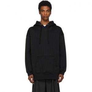Valentino Black Panelled Hoodie Valentino Black Panelled Hoodie