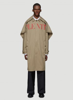 Valentino Logo Trench Coat in Beige size IT - 50 Valentino Logo Trench Coat in Beige size IT - 50