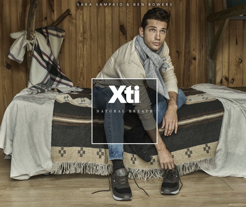 Model Ben Bowers fronts Xti's fall-winter 2019 campaign.