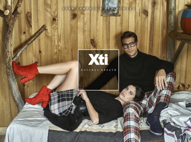 Sara Sampaio and Ben Bowers reunite for Xti's fall-winter 2019 campaign.