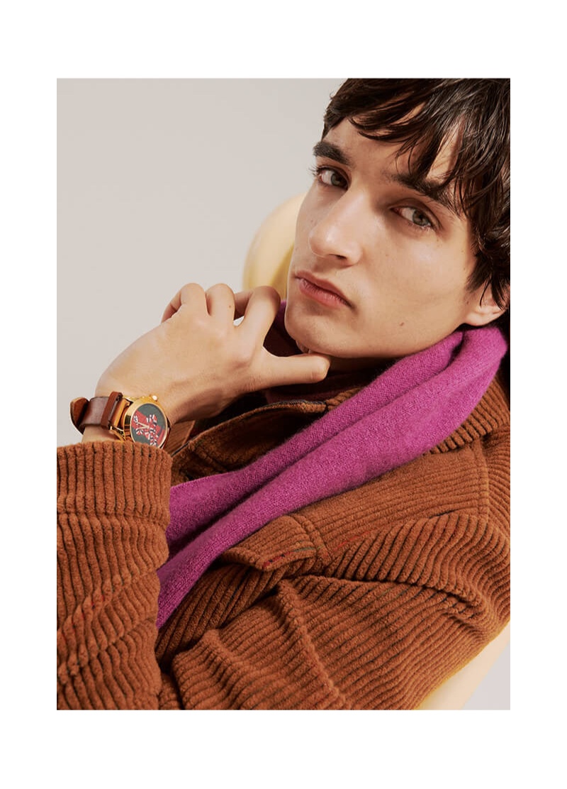 Making a case for corduroy, Pablo Fernandez wears a jacket by Hevò.