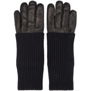 AMI Alexandre Mattiussi Black Leather Gloves AMI Alexandre Mattiussi Black Leather Gloves