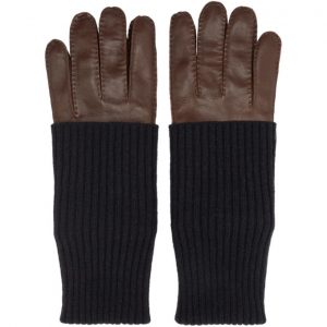 AMI Alexandre Mattiussi Brown Leather Gloves AMI Alexandre Mattiussi Brown Leather Gloves