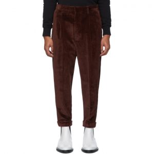 AMI Alexandre Mattiussi Brown Oversized Carrot Trousers AMI Alexandre Mattiussi Brown Oversized Carrot Trousers