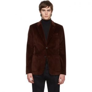 AMI Alexandre Mattiussi Brown Two-Button Patch Pockets Blazer AMI Alexandre Mattiussi Brown Two-Button Patch Pockets Blazer