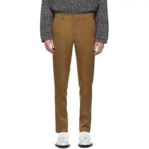 AMI Alexandre Mattiussi Tan Cigarette Trousers AMI Alexandre Mattiussi Tan Cigarette Trousers