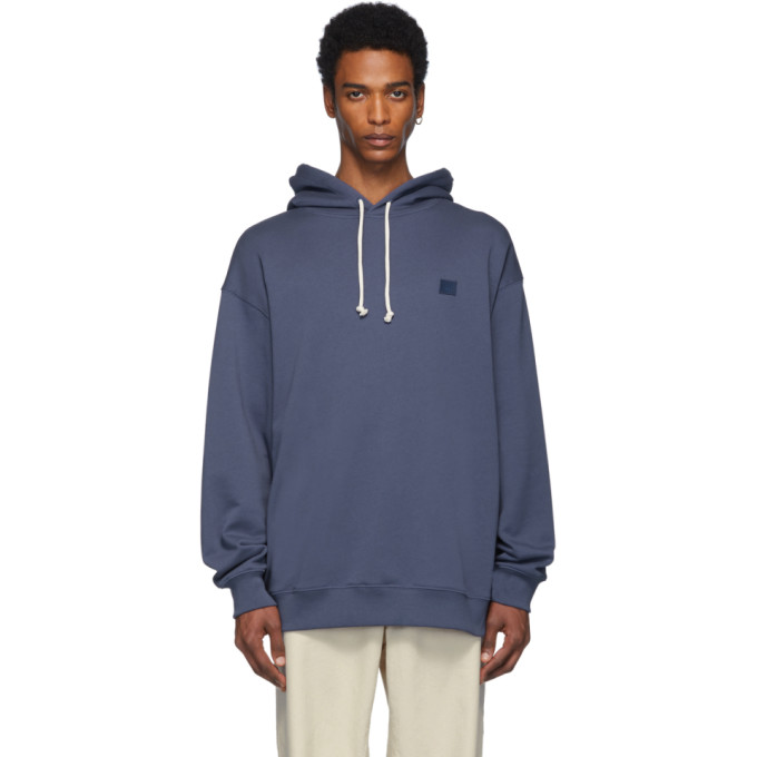 Acne Studios Blue Oversized Farrin Face Hoodie | The Fashionisto