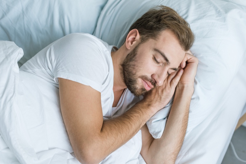 Bearded Man Sleeping Bed