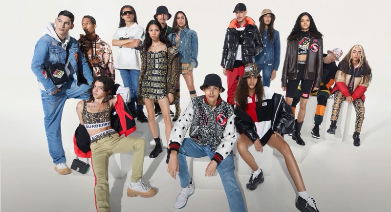 Alexis Chaparro, Austin Garrett, Johan Zoo, Christian Guzman, Noah Carlos, Jose Polio, Marina Morena, Jacob Guerra, Hector Polio, Leissy De La Cruz, Lea T, Dahely Nunez, Valentin and Elis Moaven come together for Burberry's holiday 2019 campaign.