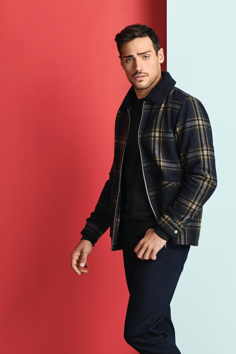Taking to the studio, Richard Deiss sports a plaid jacket with pants from Burton's fall-winter 2019 collection. » Richard Deiss Brushes Up on Wardrobe Essentials with Burton Taking to the studio, Richard Deiss sports a plaid jacket with pants from Burton's fall-winter 2019 collection.