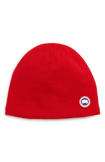 canada goose red beanie