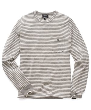 Cashmere T-Shirt Sweater in Grey Stripe Cashmere T-Shirt Sweater in Grey Stripe