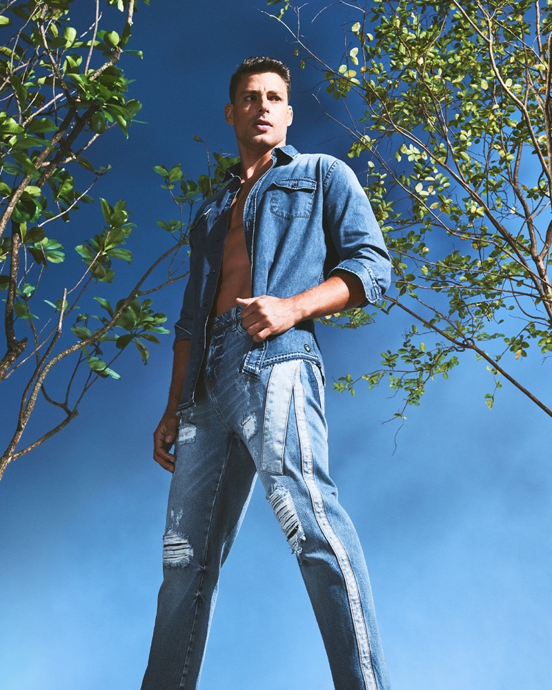 Doubling down on denim, Cauã Reymond is front and center for Colcci's spring-summer 2020 campaign.