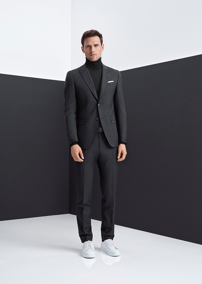 British model Guy Robinson dons a mix-and-match suit with a classic turtleneck sweater from Digel. » Guy Robinson Cleans Up in Digel Mix & Match Suiting British model Guy Robinson dons a mix-and-match suit with a classic turtleneck sweater from Digel.