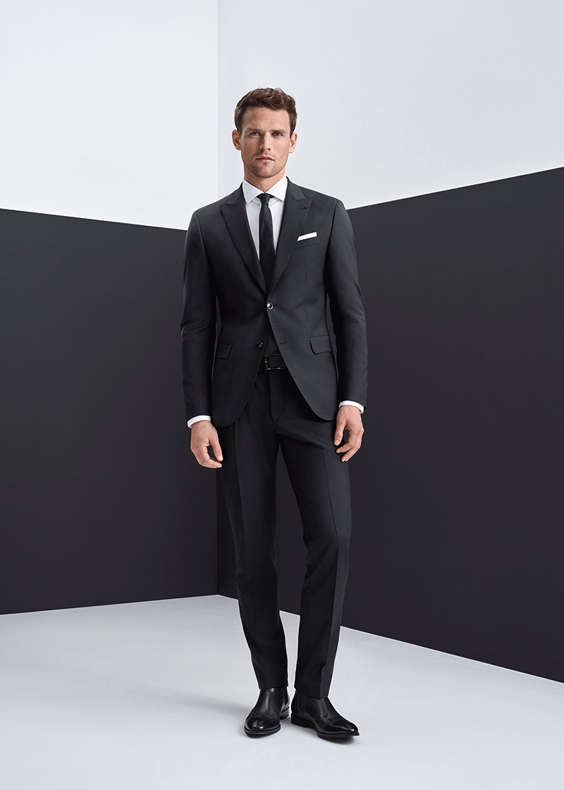 A sleek vision, Guy Robinson sports a mix-and-match suit from Digel.