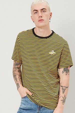 Embroidered Skateboard Dog Graphic Striped Tee at Forever 21 , Black/yellow Embroidered Skateboard Dog Graphic Striped Tee at Forever 21 , Black/yellow