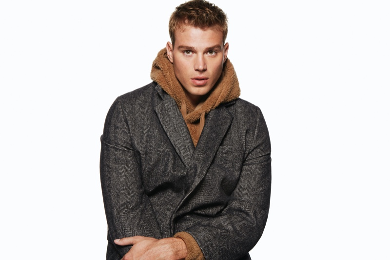 Model Matthew Noszka fronts Express' holiday 2019 campaign.