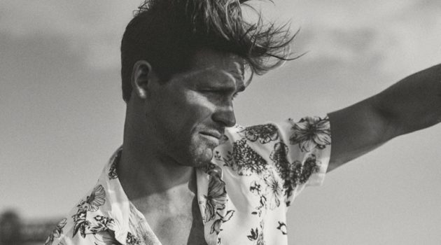 Portrait of Broed Dillewaard Broed wears shirt Jack London and pants Country Road.