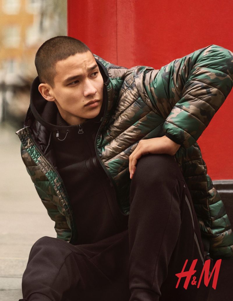 Embracing a city cool, Tommy Vanden Meerssche wears a puffer jacket by H&M.