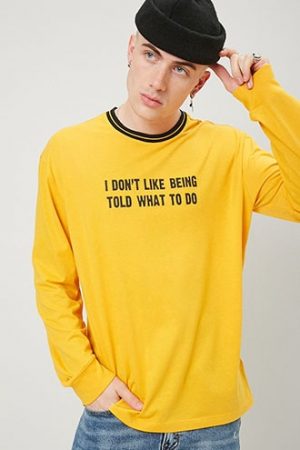 I Dont Like Being Told What To Do Graphic Tee at Forever 21 , Mustard/black I Dont Like Being Told What To Do Graphic Tee at Forever 21 , Mustard/black