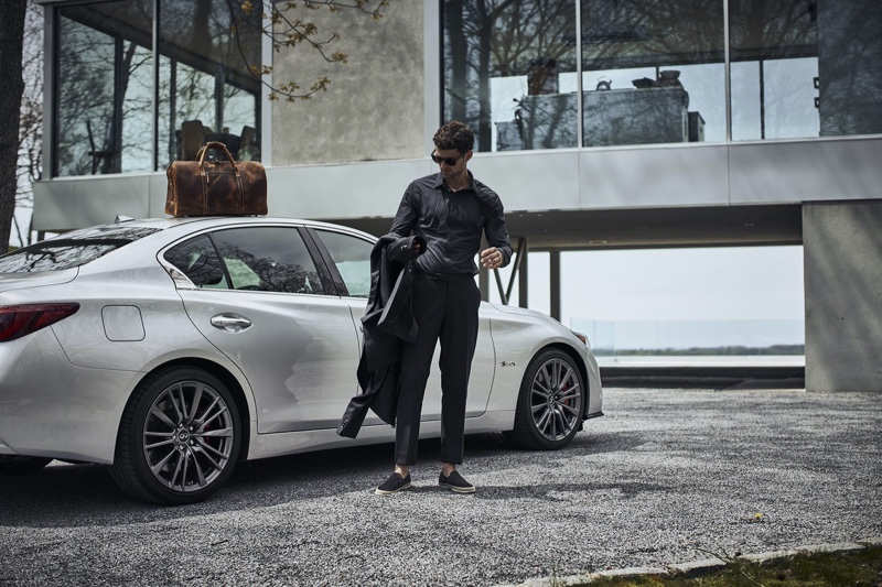 Model Max Jablonsky appears in Infiniti's "Luxury Should Be Lived In" campaign.