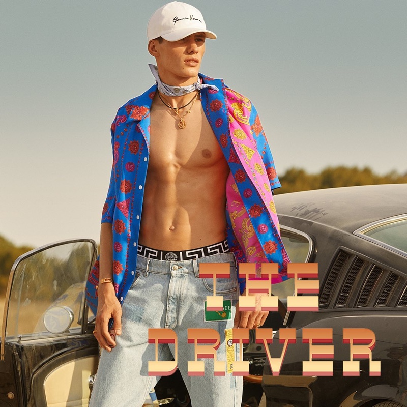 Islam Dulatov stars in Versace's cruise 2020 campaign.