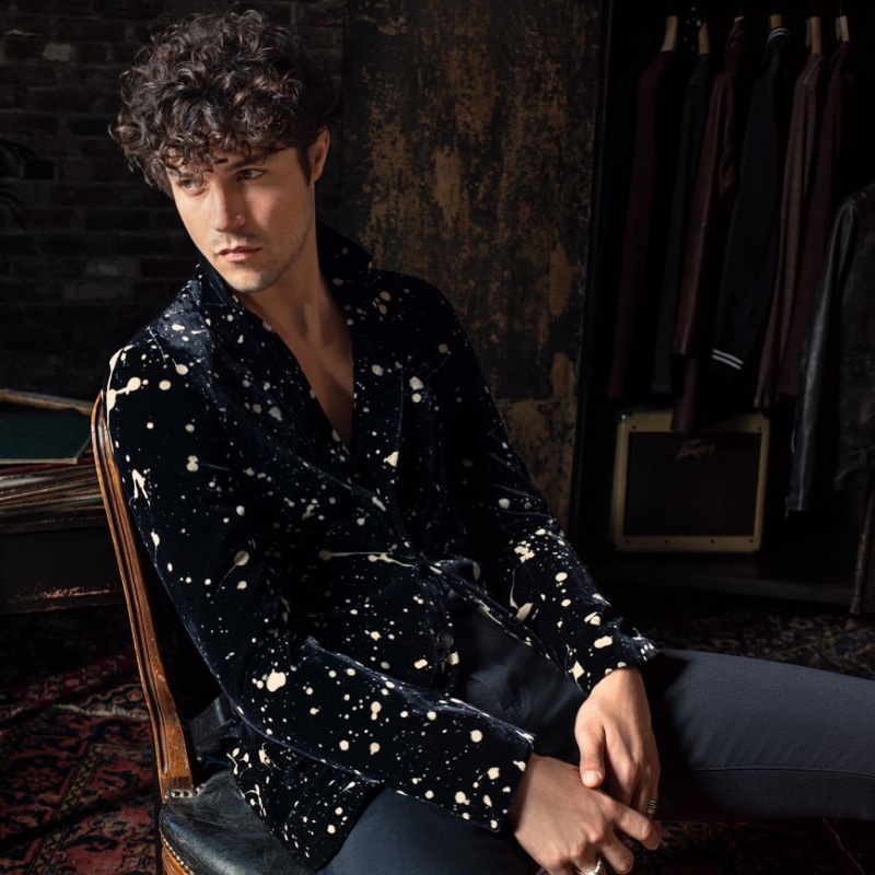 Miles McMillan sports a velvet jacket $1,698 from the John Varvatos x Led Zeppelin capsule collection. » Miles Embraces Cool Style in John Varvatos x Led Zeppelin Capsule Miles McMillan sports a velvet jacket $1,698 from the John Varvatos x Led Zeppelin capsule collection.