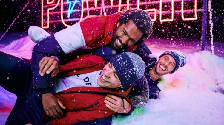 Models Thiago Santos, Gonçalo Pinto, and Federico Cola star in Jules' Christmas 2019 campaign.