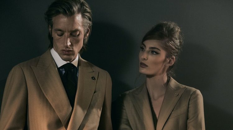 Models Joel Frampton and Annie Tice come together for Lardini's fall-winter 2019 campaign entitled "Obsession."