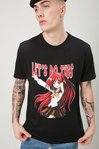 black red graphic tee