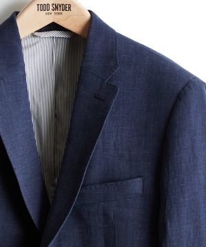 Linen Sutton Suit Jacket in Navy Linen Sutton Suit Jacket in Navy